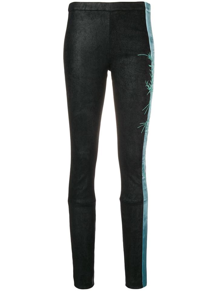 Haider Ackermann Floral Embroidered Leggings - Black