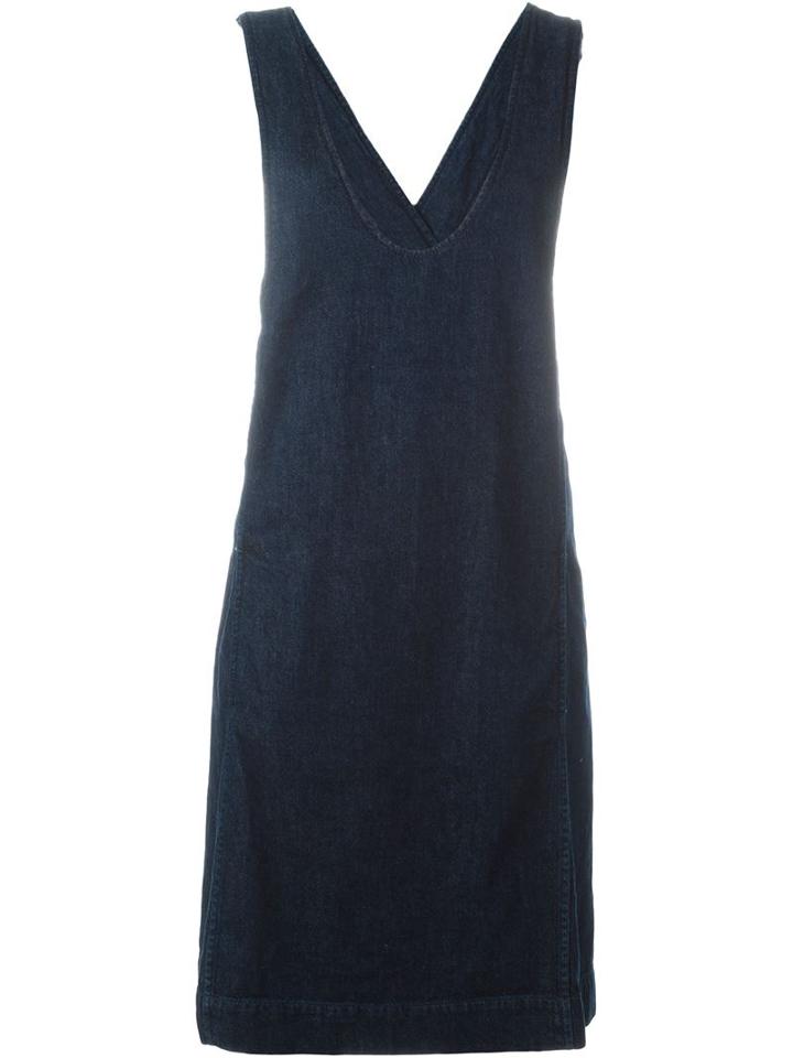 Rosetta Getty Criss-cross Back Strap Dress, Women's, Size: 6, Blue, Cotton