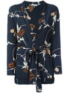 Ganni - Floral Waist-wrap Jacket - Women - Viscose - 40, Women's, Blue, Viscose