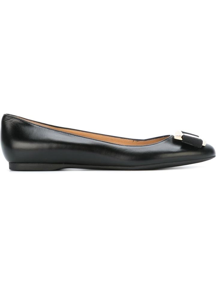 Salvatore Ferragamo Ninna Ballerinas, Women's, Size: 9.5, Black, Leather/rubber