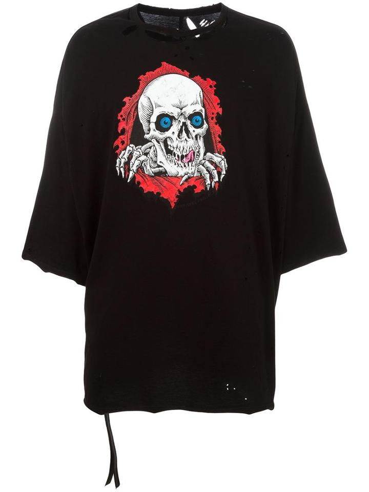 Unravel Project Skull Print T-shirt, Men's, Size: Medium, Black, Cotton