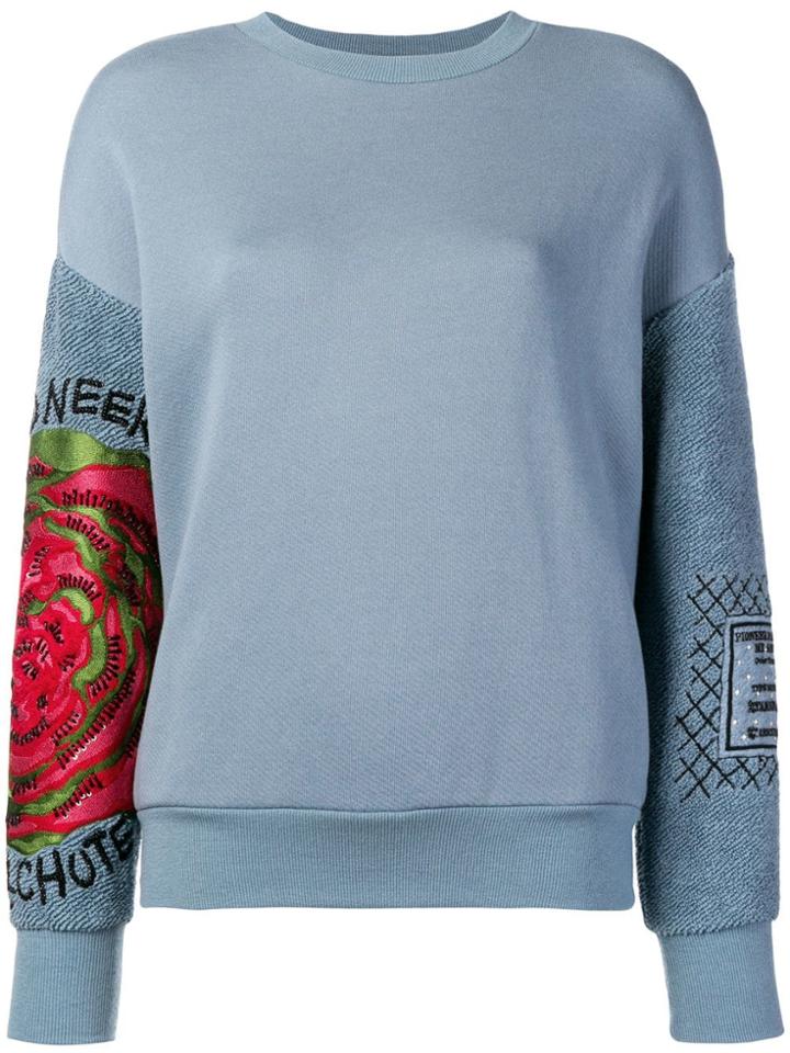 Mr & Mrs Italy Embroidered Detail Sweatshirt - Blue