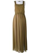 Twin-set - Elasticated Waist Layered Dress - Women - Cotton/viscose - 40, Green, Cotton/viscose