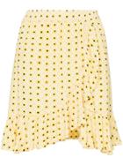 Ganni Daisy Print Wrap Skirt - Yellow