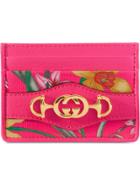 Gucci Supreme Canvas Card Case With Flora Print - Pink