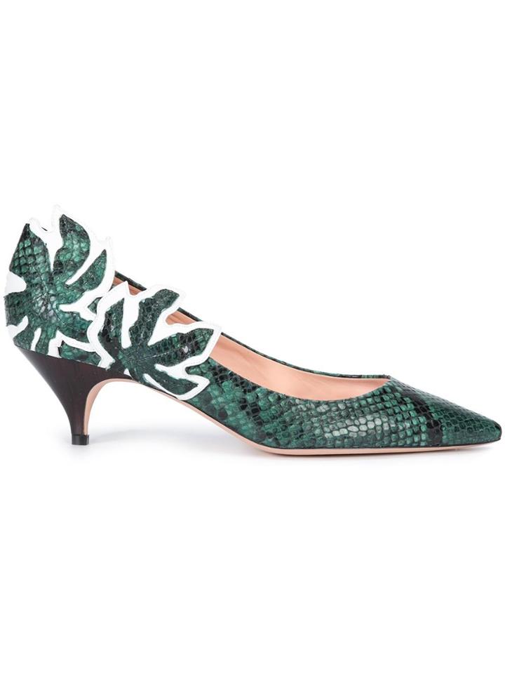 Rochas Snakeskin Effect Pumps - Green