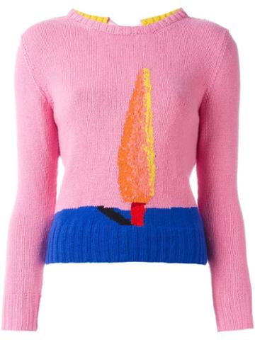 House Of Voltaire Limited Edition 'one Tree' Jumper, Women's, Size: Medium, Pink/purple, Lambs Wool