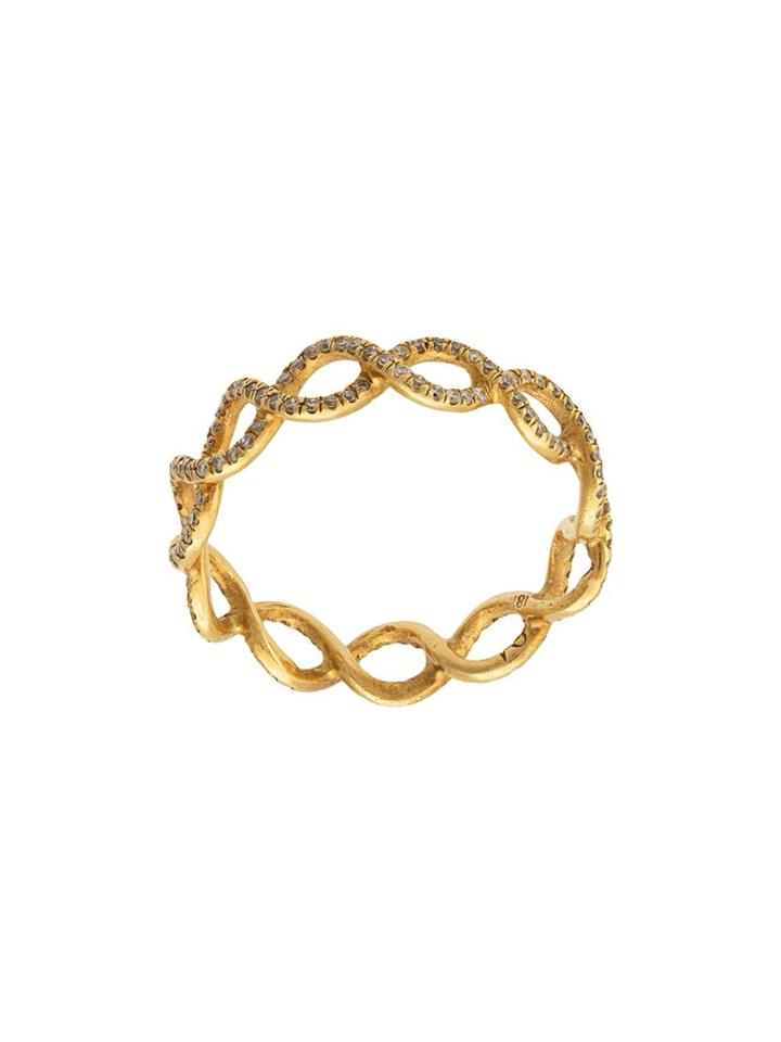 Irene Neuwirth 18kt Yellow Gold Diamond Woven Ring
