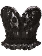 Dolce & Gabbana Bustier Structured Lace Top - Black