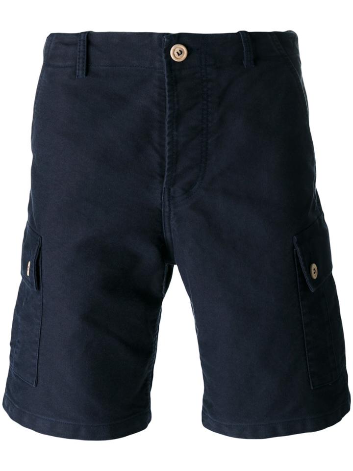 Bleu De Paname Back Pocket Cargo Shorts - Blue