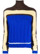 Plan C Panelled Knit Sweater - Blue