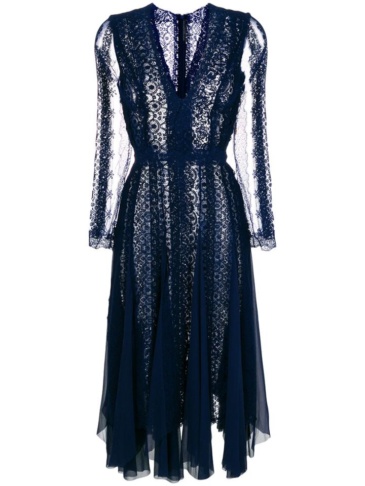 Ermanno Scervino Panelled Evening Dress - Blue
