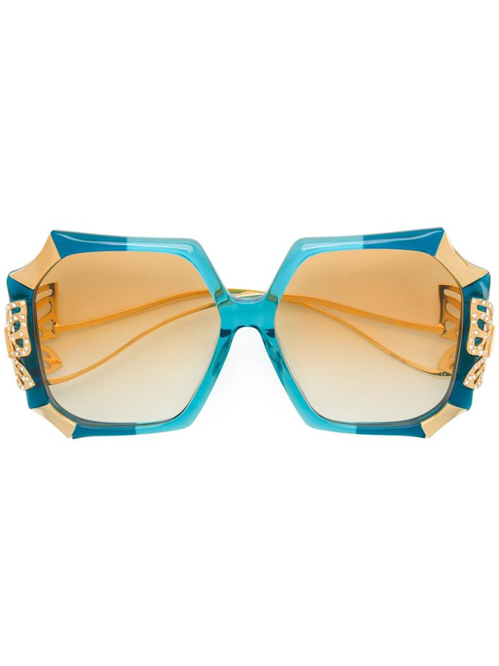Anna Karin Karlsson Butterfly Embellished Sunglasses - Blue