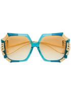 Anna Karin Karlsson Butterfly Embellished Sunglasses - Blue
