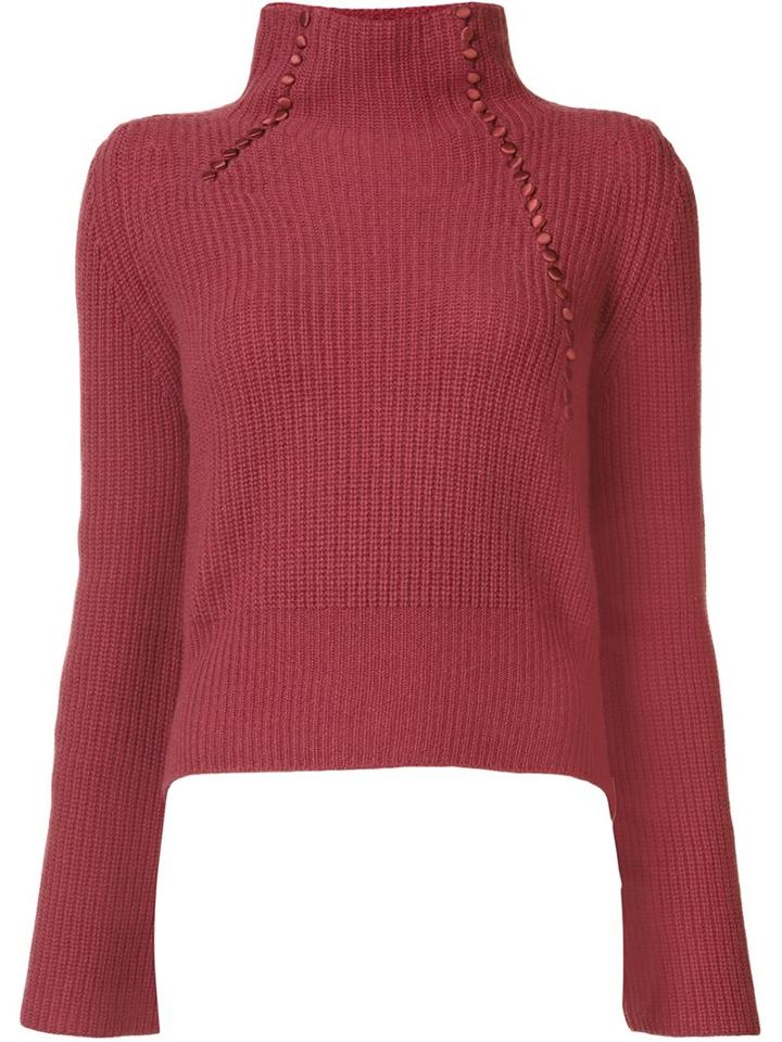 Derek Lam 10 Crosby Turtle Neck Jumper, Women's, Size: Small, Pink/purple, Cashmere