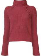 Derek Lam 10 Crosby Turtle Neck Jumper, Women's, Size: Small, Pink/purple, Cashmere