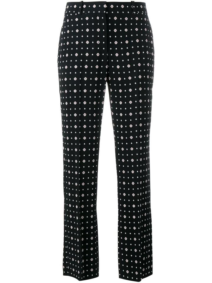 Givenchy Printed Straight Leg Trousers, Women's, Size: 40, Black, Viscose/acetate/spandex/elastane/silk