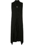 Uma Wang Long Sleeveless Jacket, Women's, Size: Medium, Black, Cupro
