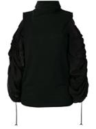 Plein Sud Off-shoulder Turtleneck Top - Black