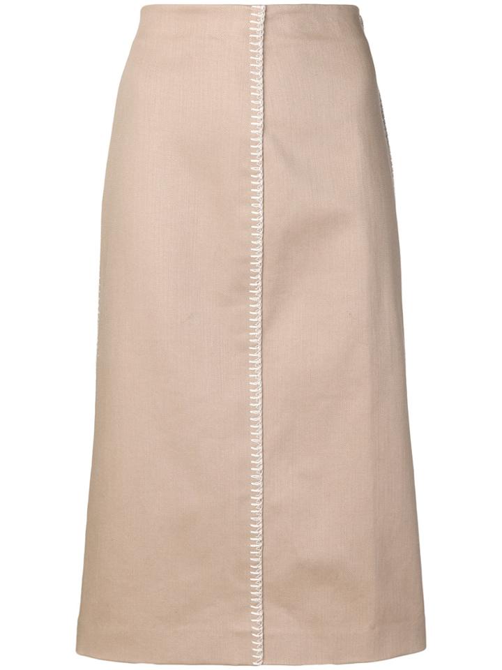 Fendi Midi Pencil Skirt - Nude & Neutrals