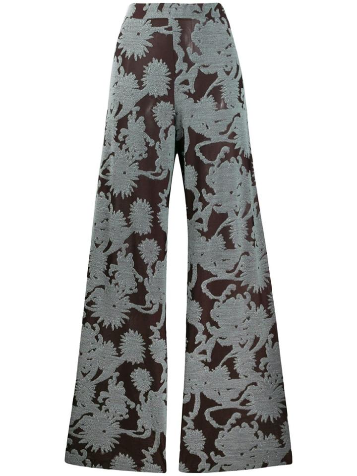 Jil Sander Floral Wide-leg Trousers - Brown