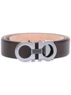 Salvatore Ferragamo Gancini Buckle Belt, Men's, Size: 105, Brown, Calf Leather