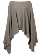 Agnona Boat Neck Poncho - Neutrals