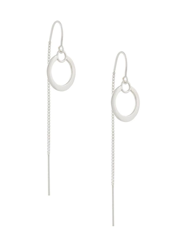 Petite Grand Double Circle Thread Through Earrings - Metallic