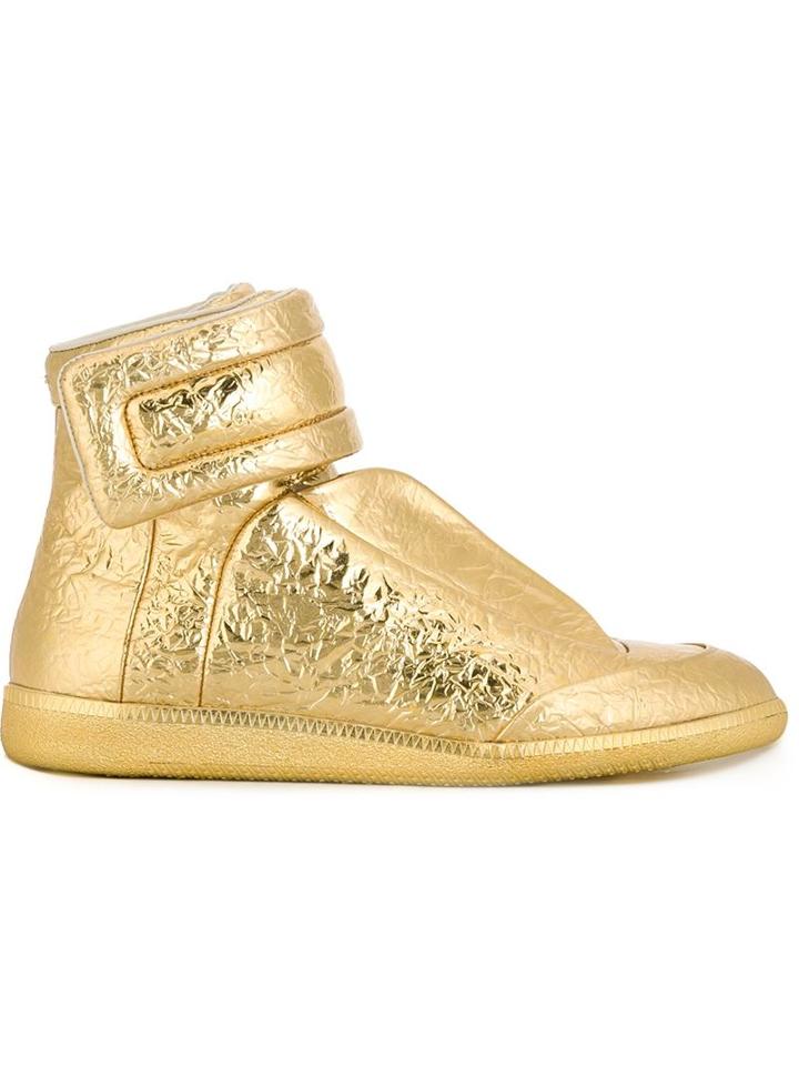 Maison Margiela Future Hi-top Sneakers, Men's, Size: 45, Yellow/orange, Calf Leather/leather/rubber