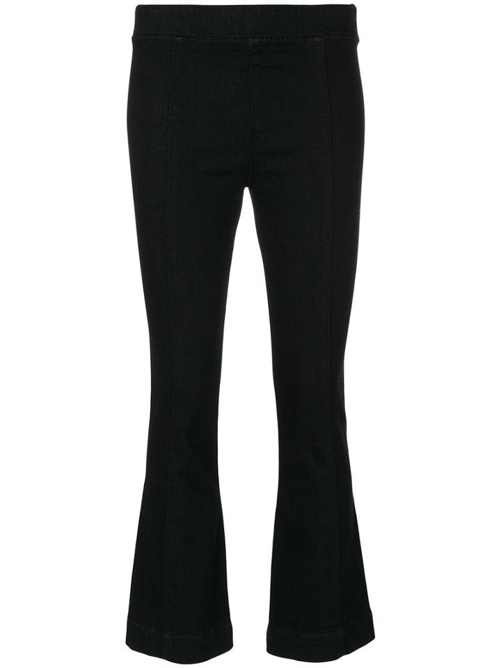 Helmut Lang - Cropped Flared Trousers - Women - Cotton/polyester/spandex/elastane - 29, Black, Cotton/polyester/spandex/elastane