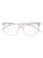 Bottega Veneta Eyewear Round Frame Glasses, Pink/purple, Acetate