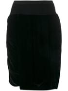 Rick Owens Velvet Knee Shorts, Women's, Size: 46, Black, Silk/cotton/polyamide/viscose