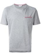 Thom Browne Short Sleeve T-shirt With Chest Pocket In Grey Jersey
