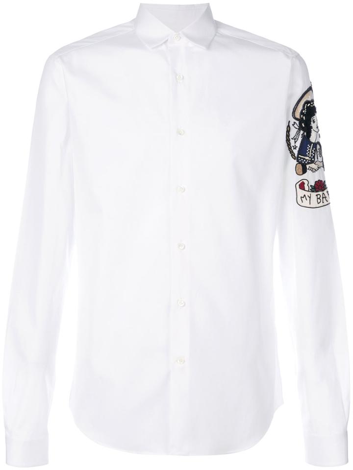Valentino Tattoo Embroidered Shirt - White