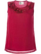 Lanvin Flower Appliqué Top, Women's, Size: L, Pink/purple, Viscose/silk