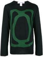 Comme Des Garçons Shirt Crew Neck Intarsia Sweater - Black