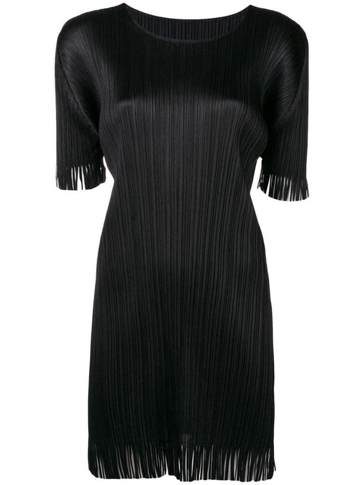Pleats Please By Issey Miyake Pleated Short-sleeve Top - Black