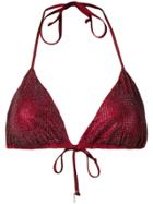 Fisico Crystal-embellished Bikini Top - Red
