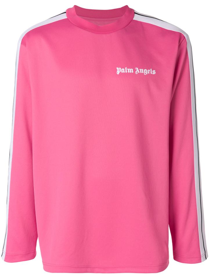 Palm Angels Striped Sleeve Sweatshirt - Pink & Purple