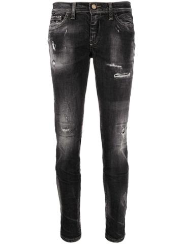 Frankie Morello Distressed Skinny Jeans - Black