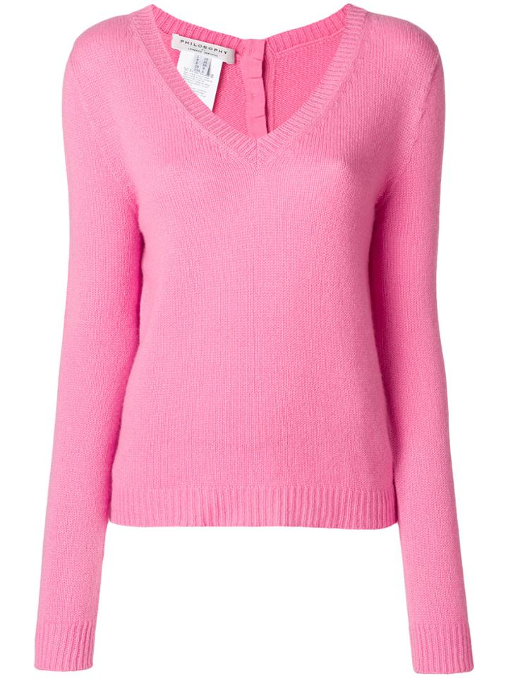 Philosophy Di Lorenzo Serafini V-neck Jumper - Pink & Purple