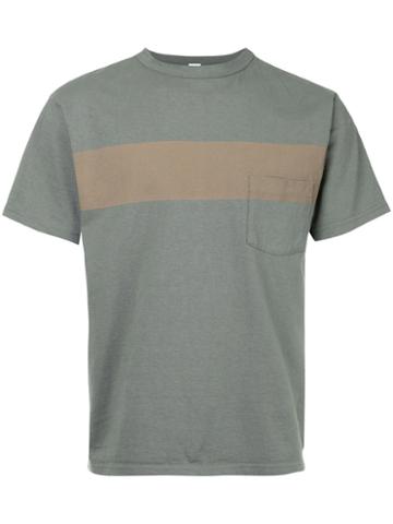 Kaptain Sunshine - Stripe Panel T-shirt - Men - Cotton - 40, Green, Cotton