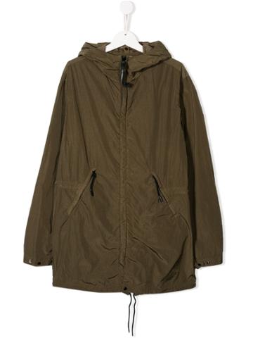 Cp Company Kids Hooded Coat - Green