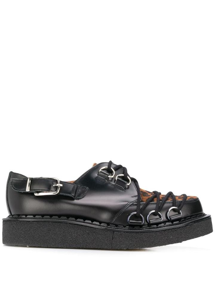Comme Des Garçons Homme Plus Leopard Print Lace-up Shoes - Black
