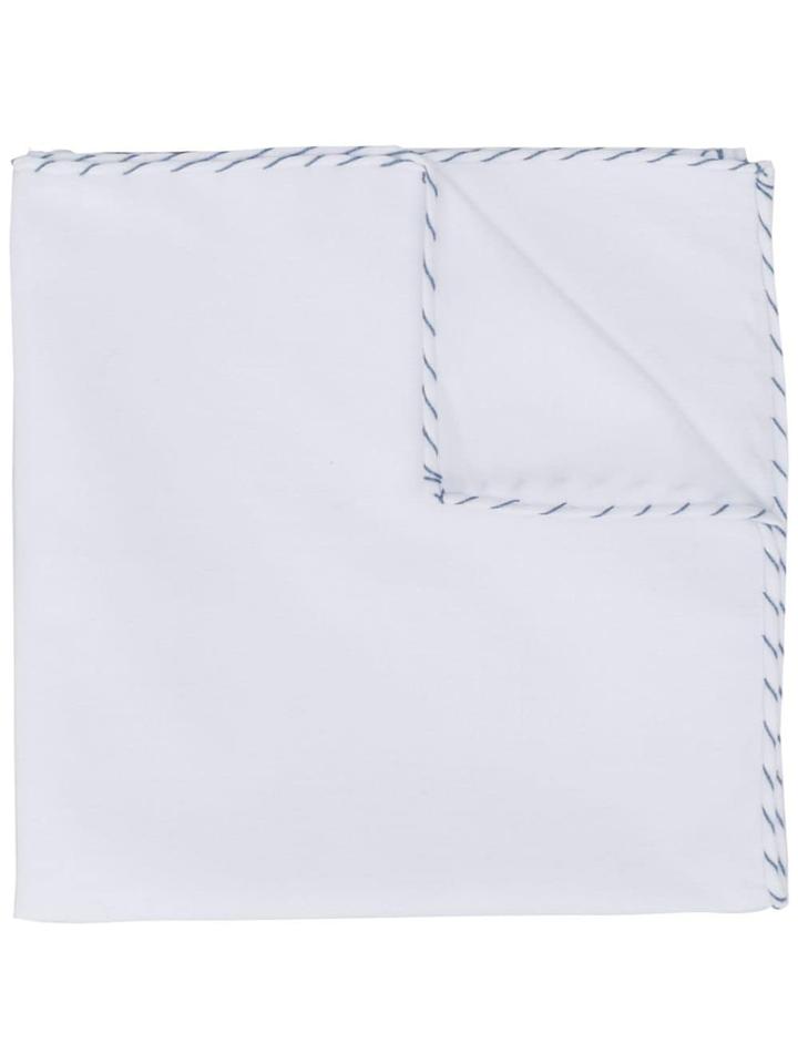 Brunello Cucinelli Embroidered Trim Handkerchief - White