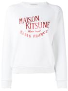 Maison Kitsuné Brand Print Sweatshirt, Women's, Size: Xs, White, Cotton