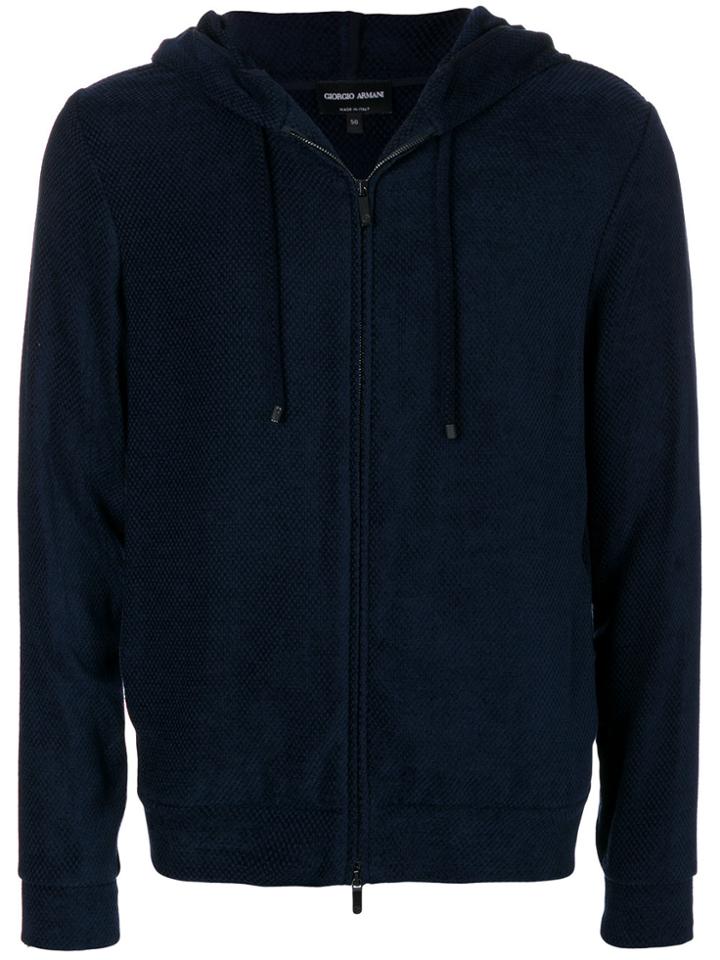 Giorgio Armani Hooded Cardigan - Blue