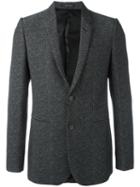 Emporio Armani Jacquard Blazer, Men's, Size: 54, Grey, Viscose/polyamide/cotton/cupro