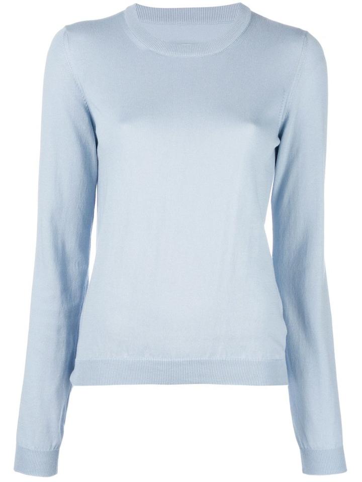 Maison Margiela Elbow Patch Jumper, Women's, Size: Medium, Blue, Cotton/leather