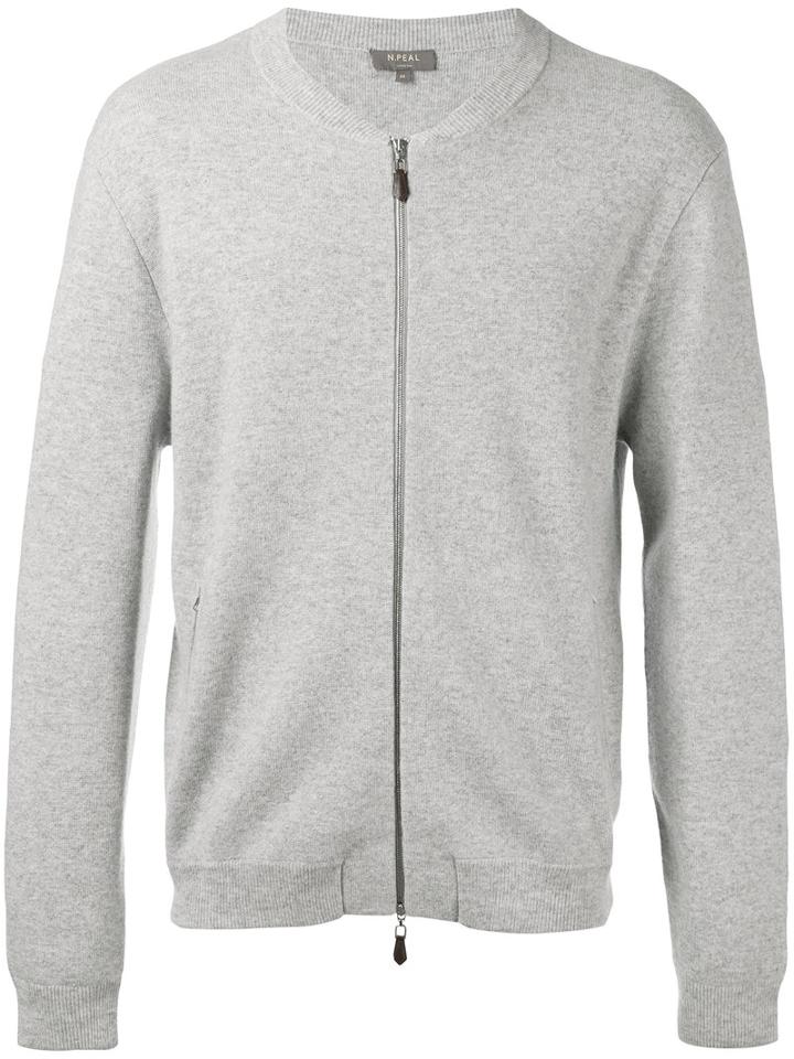 N.peal Zip Up Cardigan, Men's, Size: Xl, Grey, Cashmere